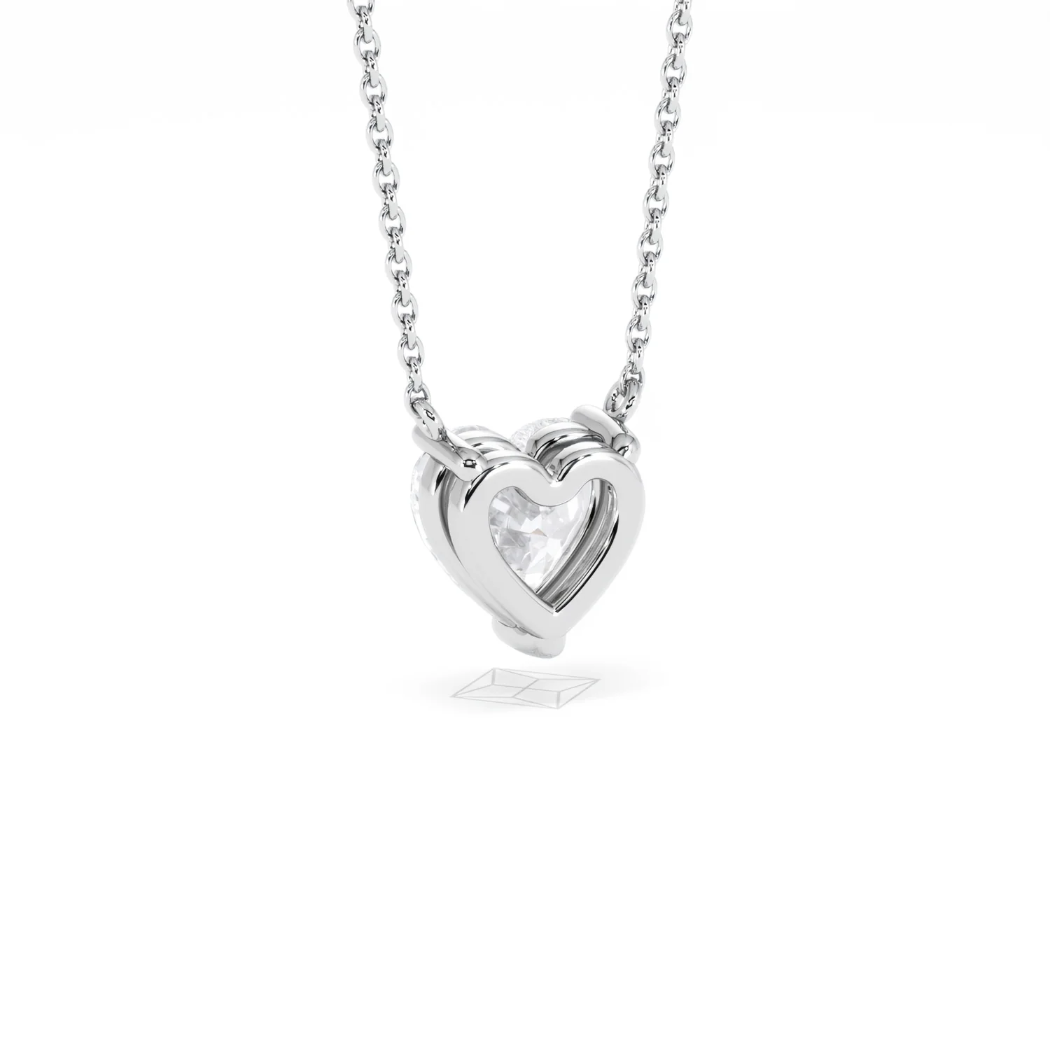 Wanderlust Floating Heart Cut Lab Diamond Solitaire Necklace 1.50ct H/SI in 9K White Gold - Image 56