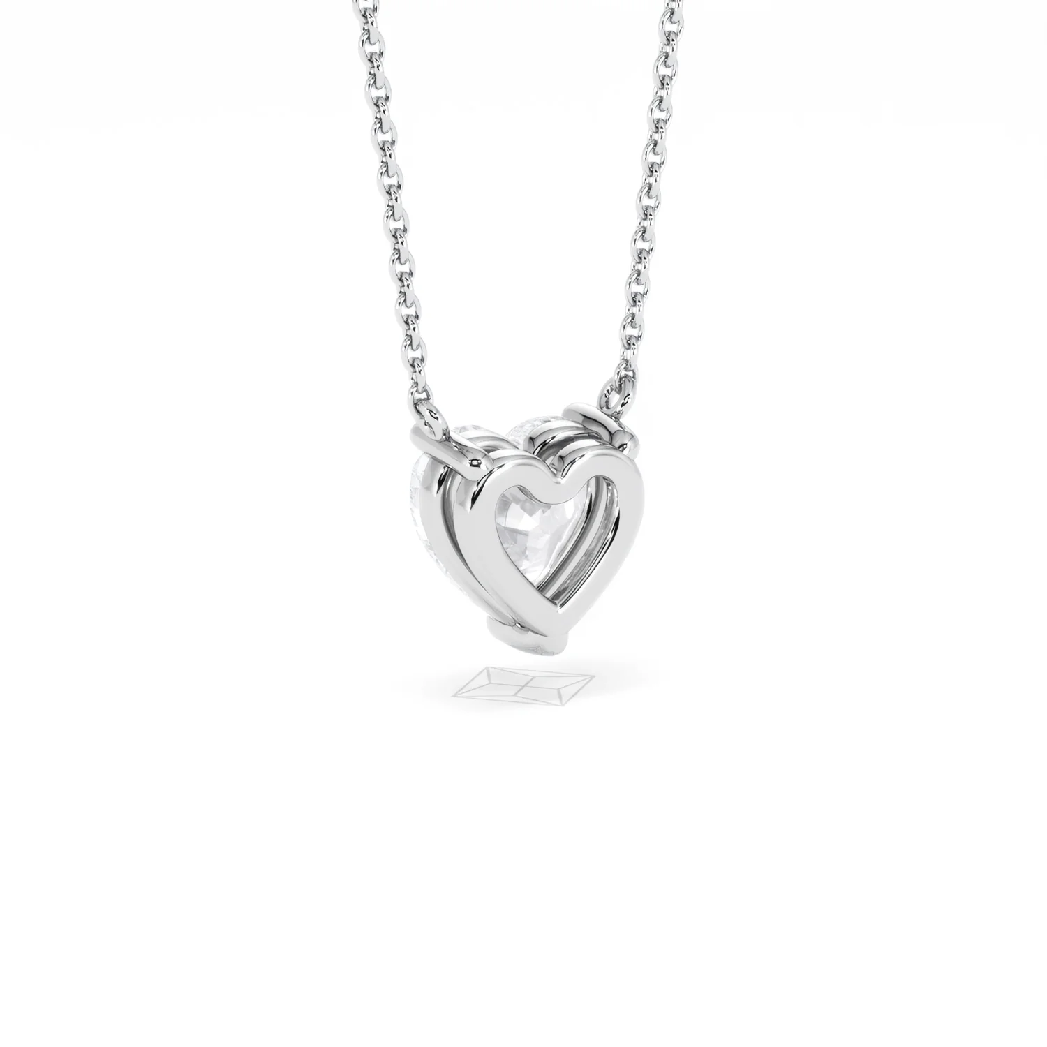 Wanderlust Floating Heart Cut Lab Diamond Solitaire Necklace 1.50ct H/SI in 9K White Gold - Image 57