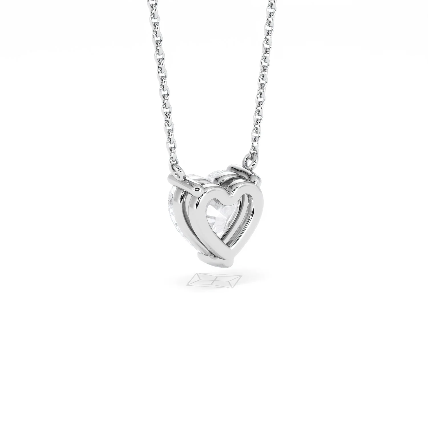 Wanderlust Floating Heart Cut Lab Diamond Solitaire Necklace 1.50ct H/SI in 9K White Gold - Image 58