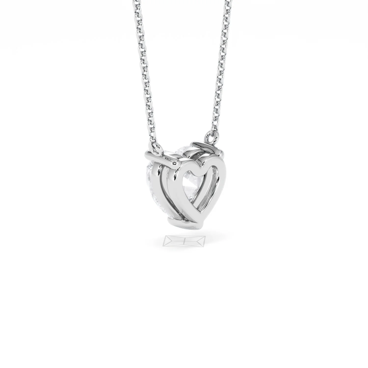 Wanderlust Floating Heart Cut Lab Diamond Solitaire Necklace 1.50ct H/SI in 9K White Gold - Image 60