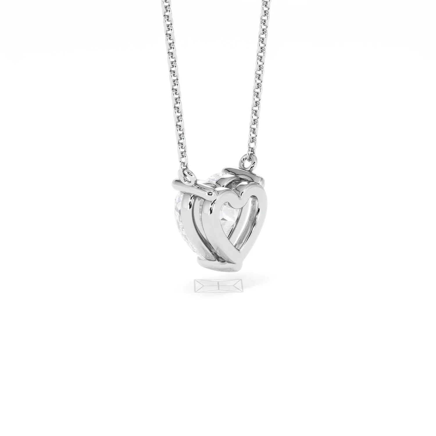Wanderlust Floating Heart Cut Lab Diamond Solitaire Necklace 1.50ct H/SI in 9K White Gold - Image 61