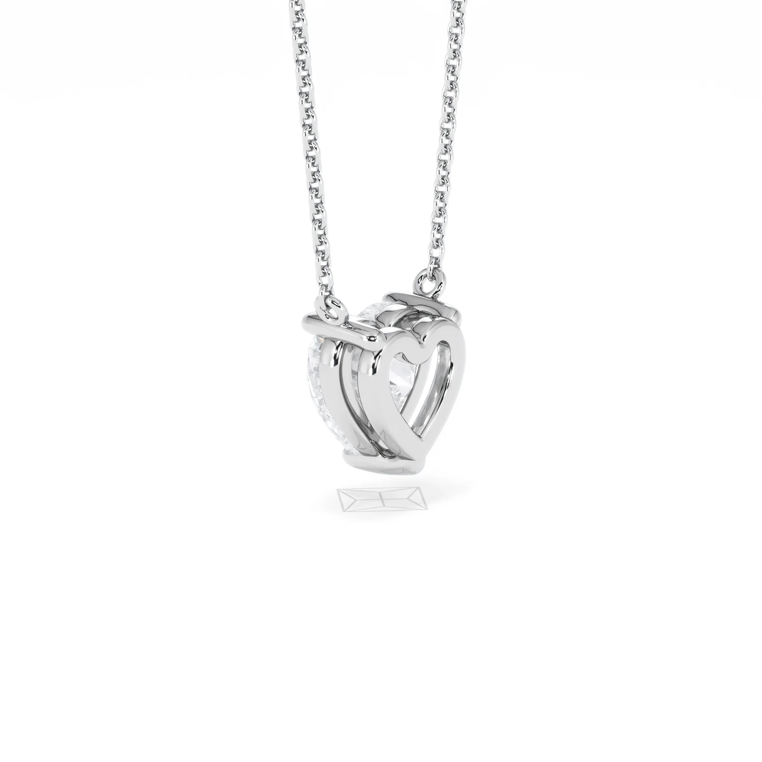Wanderlust Floating Heart Cut Lab Diamond Solitaire Necklace 1.50ct H/SI in 9K White Gold - Image 62