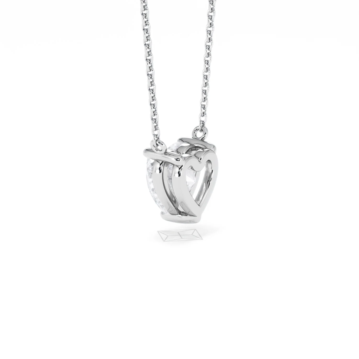 Wanderlust Floating Heart Cut Lab Diamond Solitaire Necklace 1.50ct H/SI in 9K White Gold - Image 63
