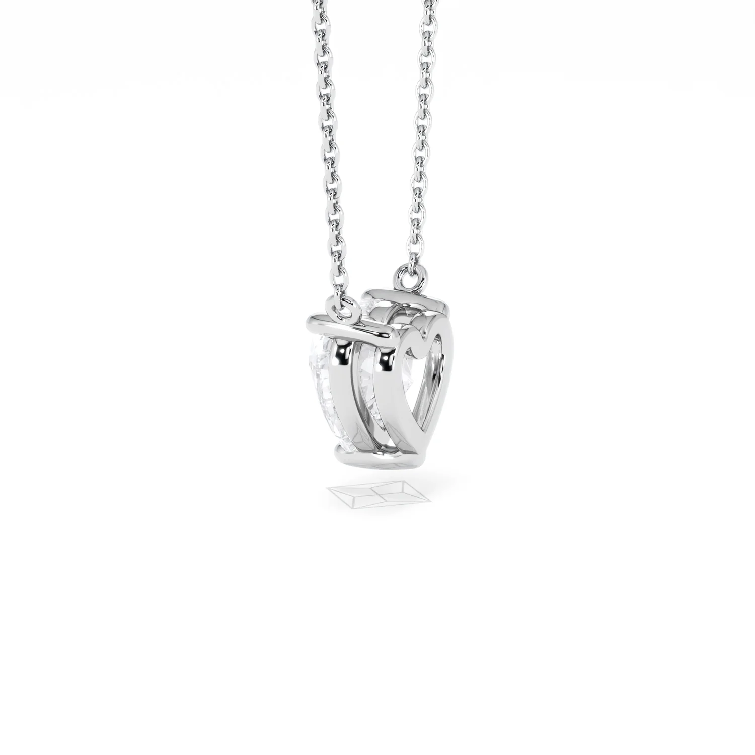 Wanderlust Floating Heart Cut Lab Diamond Solitaire Necklace 1.50ct H/SI in 9K White Gold - Image 65
