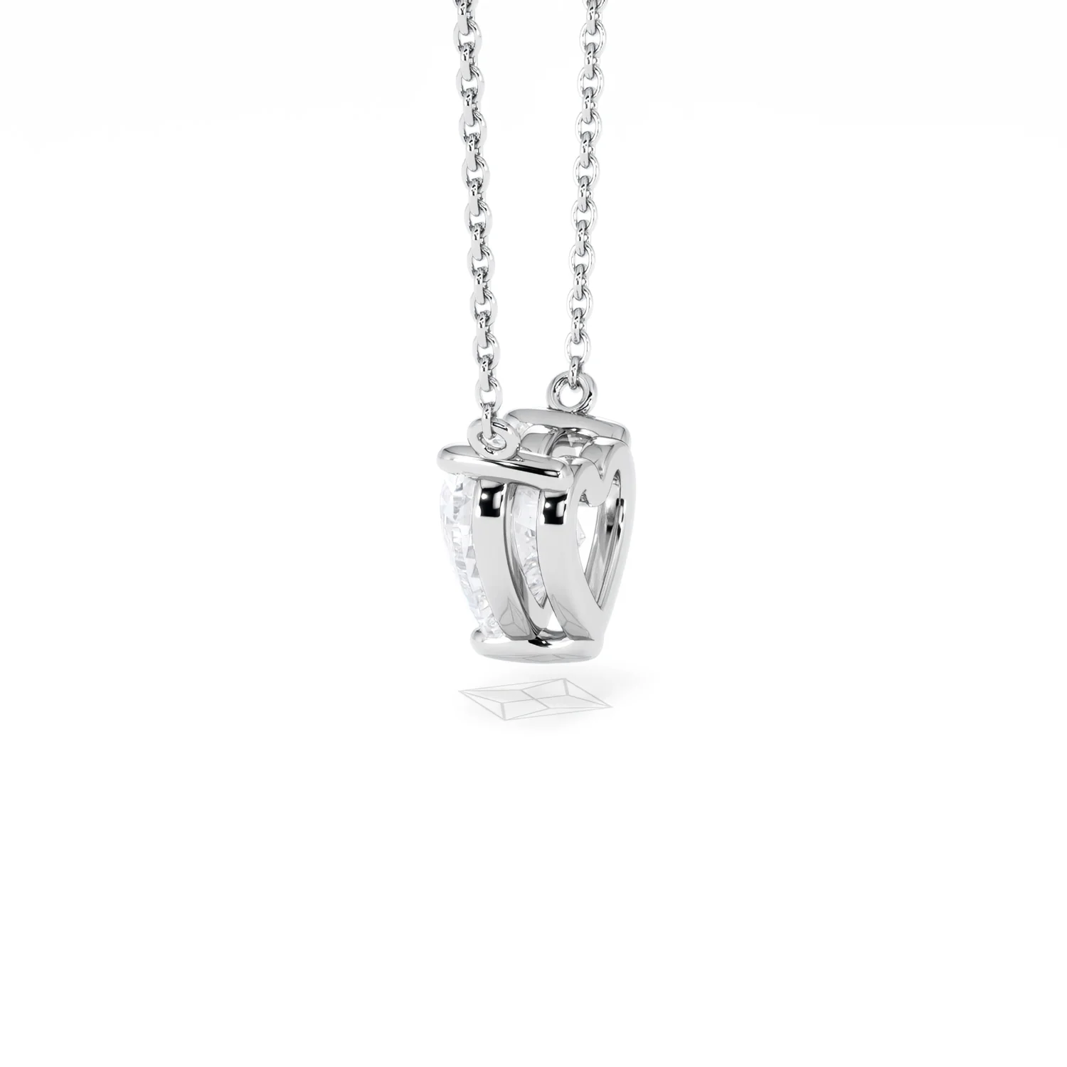 Wanderlust Floating Heart Cut Lab Diamond Solitaire Necklace 1.50ct H/SI in 9K White Gold - Image 66