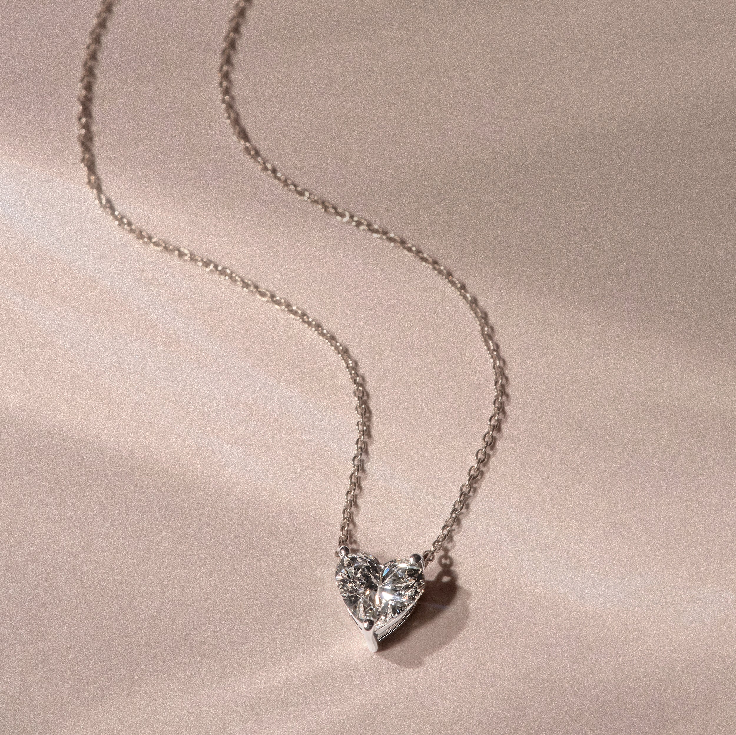 Wanderlust Floating Heart Cut Lab Diamond Solitaire Necklace 1.50ct H/SI in 9K White Gold - Image 7