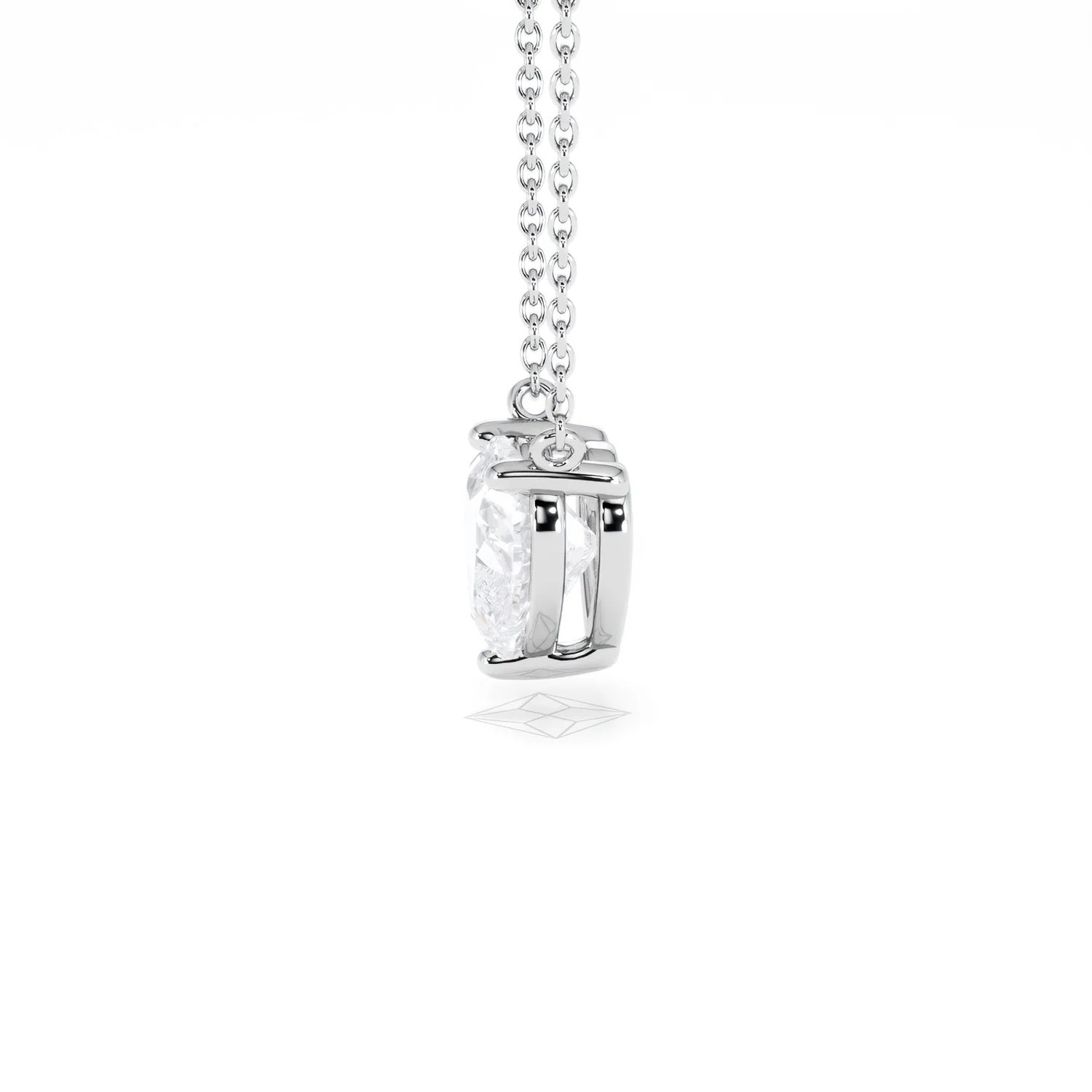 Wanderlust Floating Heart Cut Lab Diamond Solitaire Necklace 1.50ct H/SI in 9K White Gold - Image 72
