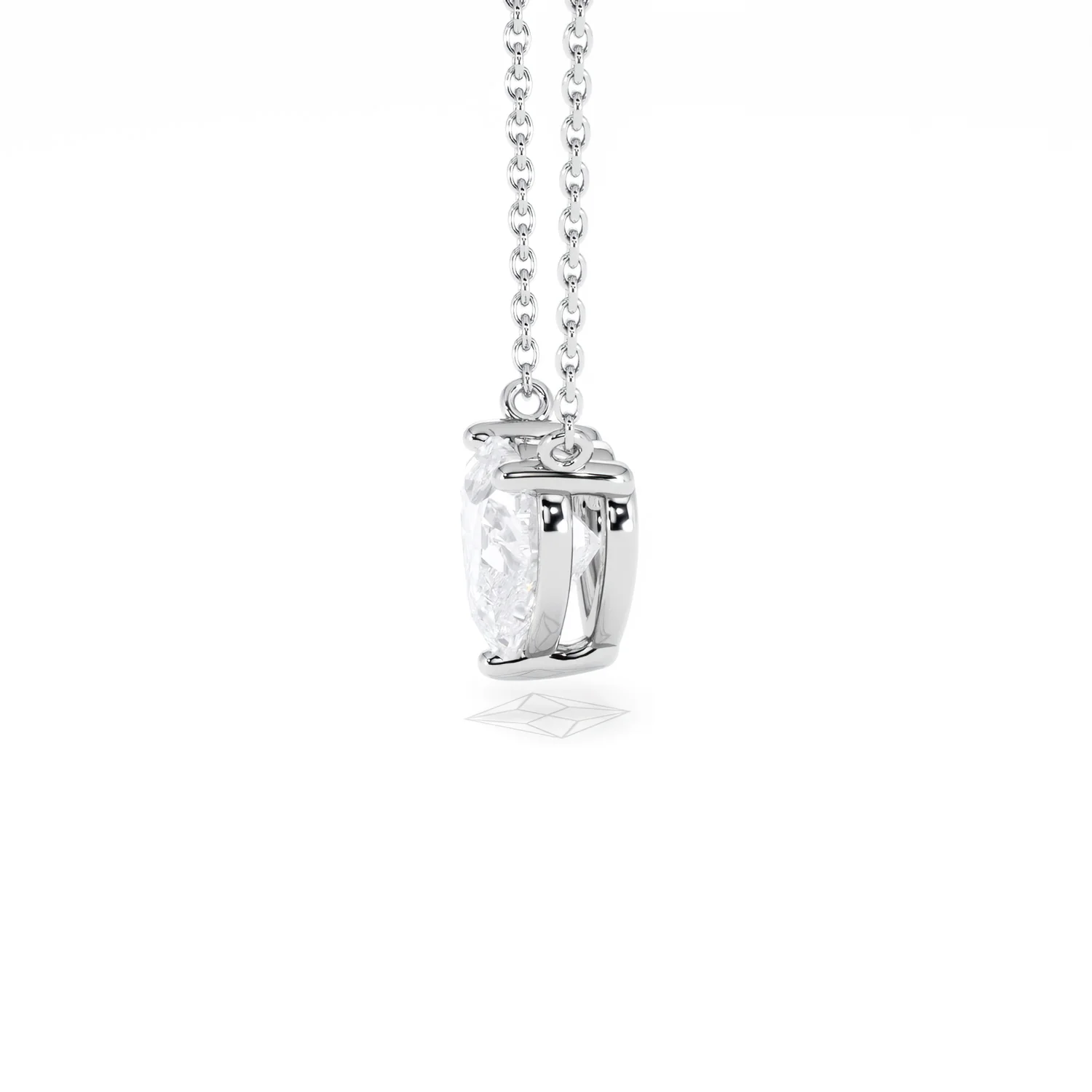 Wanderlust Floating Heart Cut Lab Diamond Solitaire Necklace 1.50ct H/SI in 9K White Gold - Image 73
