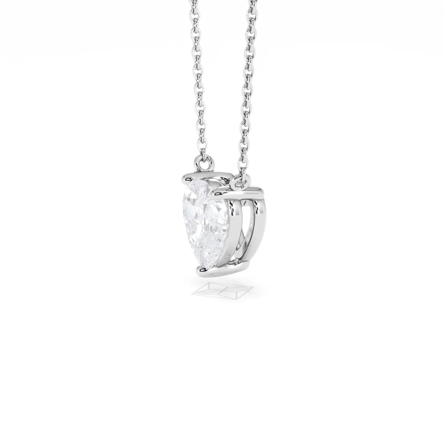 Wanderlust Floating Heart Cut Lab Diamond Solitaire Necklace 1.50ct H/SI in 9K White Gold - Image 76