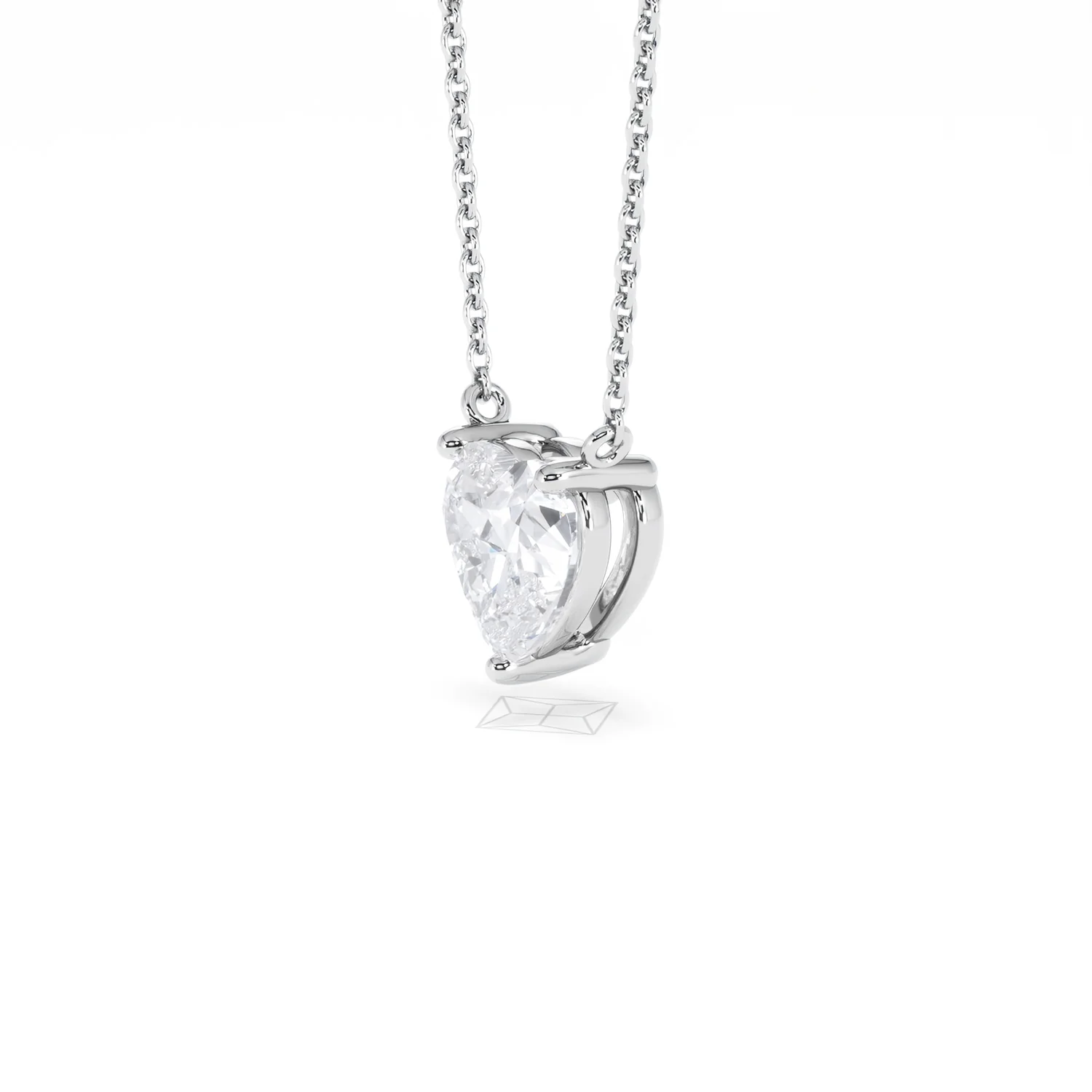 Wanderlust Floating Heart Cut Lab Diamond Solitaire Necklace 1.50ct H/SI in 9K White Gold - Image 78