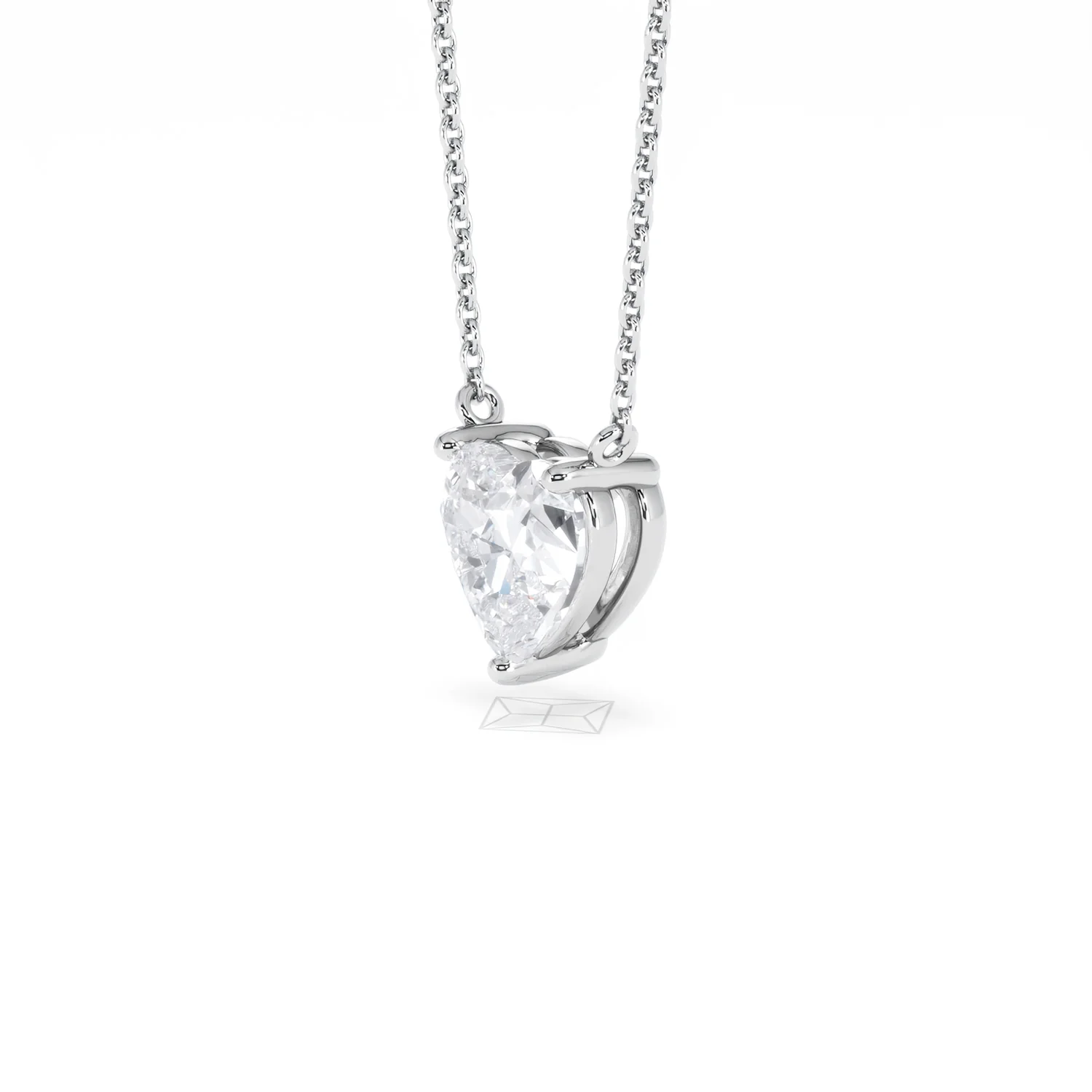 Wanderlust Floating Heart Cut Lab Diamond Solitaire Necklace 1.50ct H/SI in 9K White Gold - Image 79