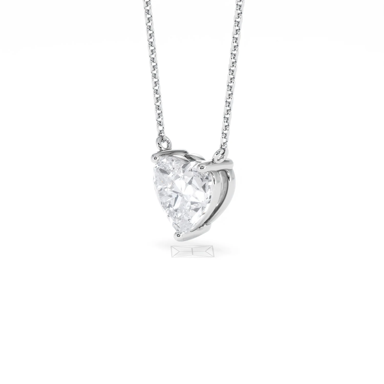 Wanderlust Floating Heart Cut Lab Diamond Solitaire Necklace 1.50ct H/SI in 9K White Gold - Image 81