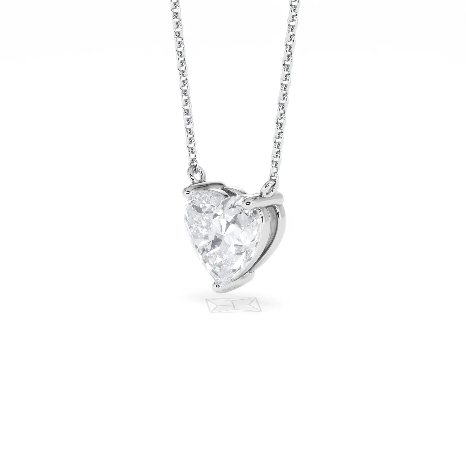 Wanderlust Floating Heart Cut Lab Diamond Solitaire Necklace 1.50ct H/SI in 9K White Gold - Image 82