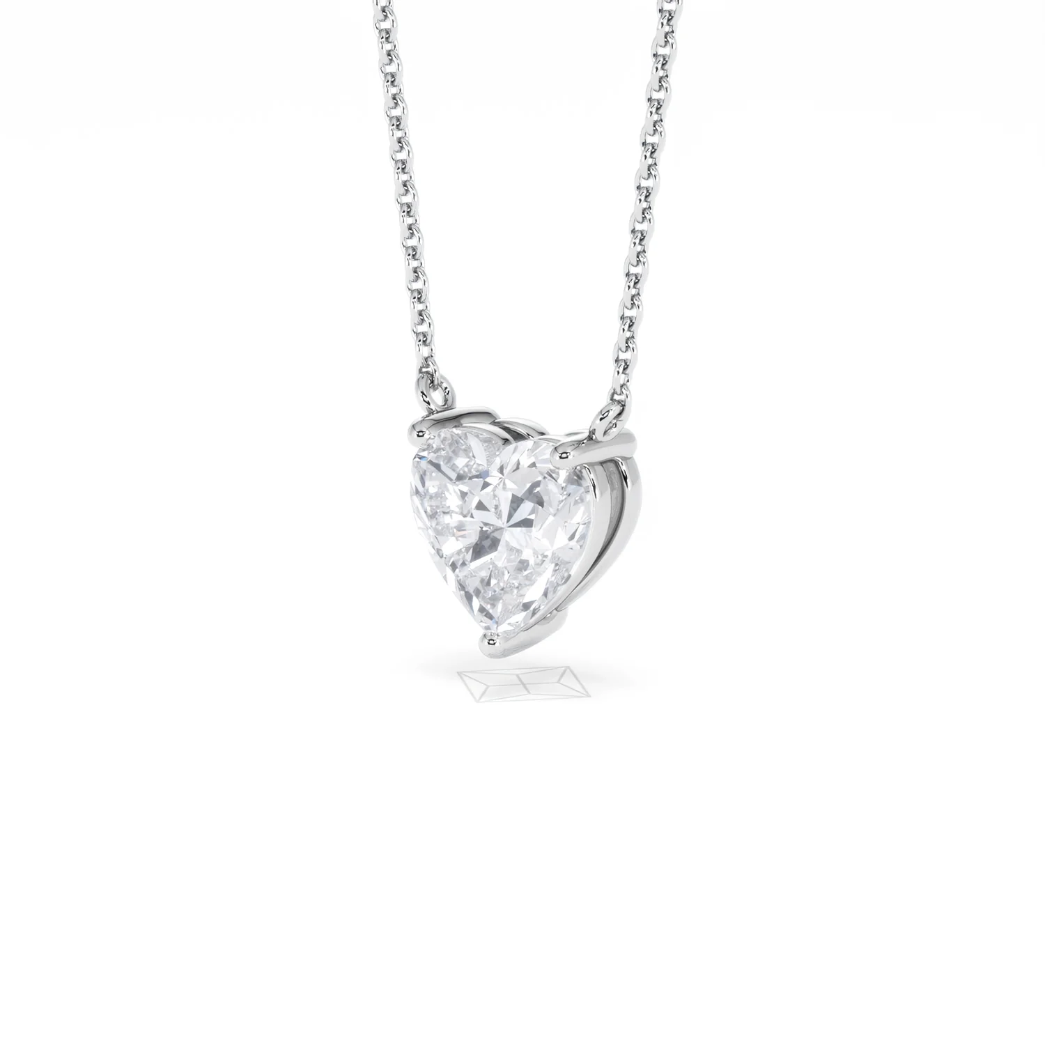 Wanderlust Floating Heart Cut Lab Diamond Solitaire Necklace 1.50ct H/SI in 9K White Gold - Image 83