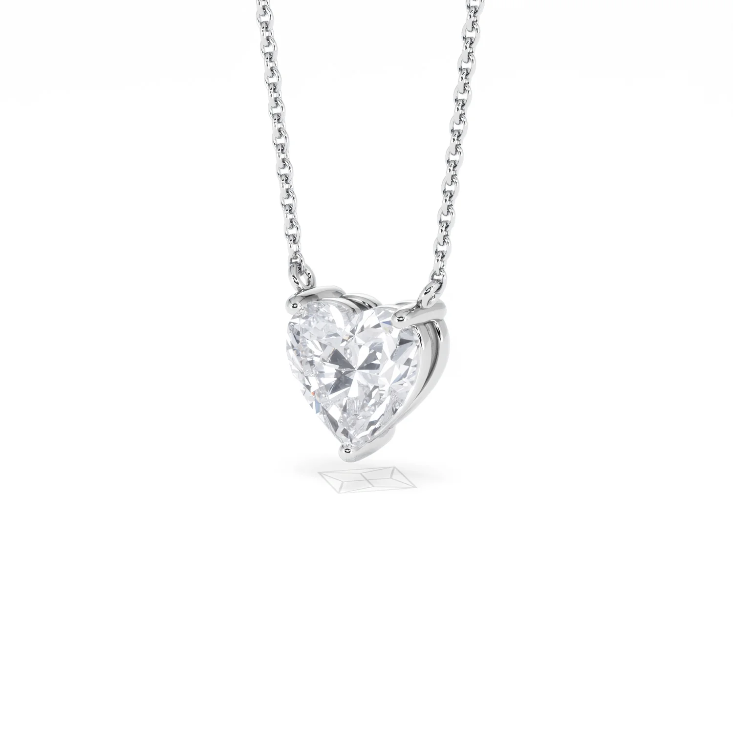 Wanderlust Floating Heart Cut Lab Diamond Solitaire Necklace 1.50ct H/SI in 9K White Gold - Image 84