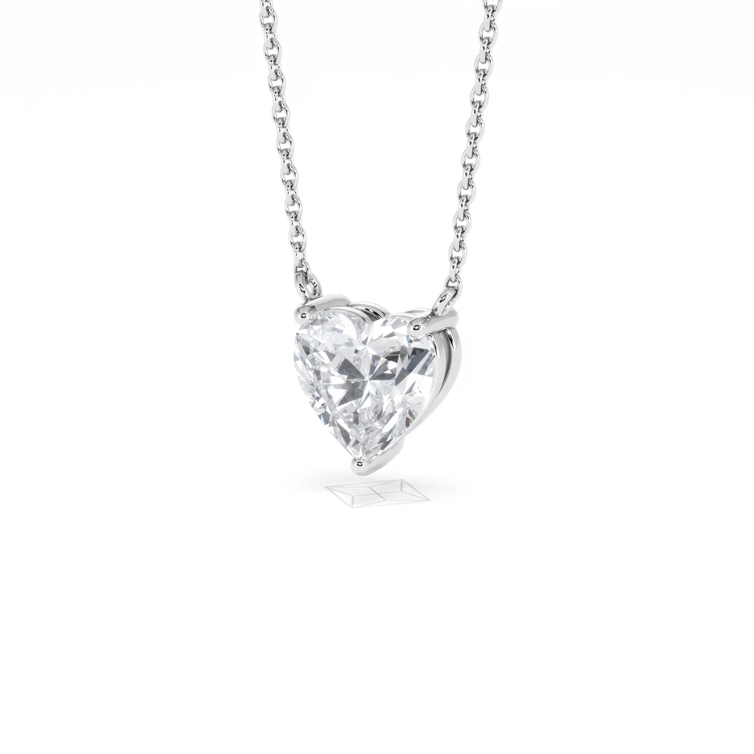 Wanderlust Floating Heart Cut Lab Diamond Solitaire Necklace 1.50ct H/SI in 9K White Gold - Image 85