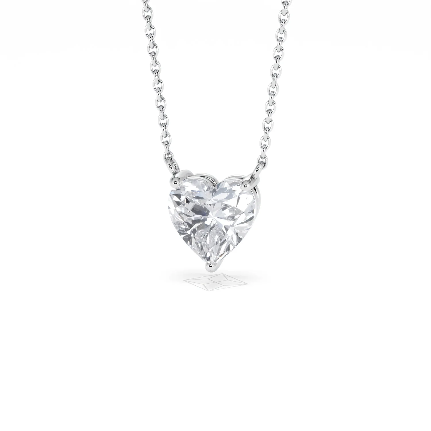 Wanderlust Floating Heart Cut Lab Diamond Solitaire Necklace 1.50ct H/SI in 9K White Gold - Image 88