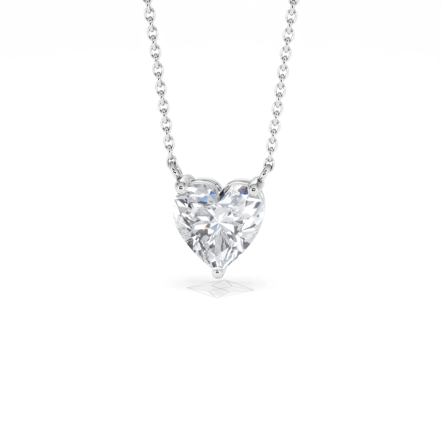 Wanderlust Floating Heart Cut Lab Diamond Solitaire Necklace 1.50ct H/SI in 9K White Gold - Image 89
