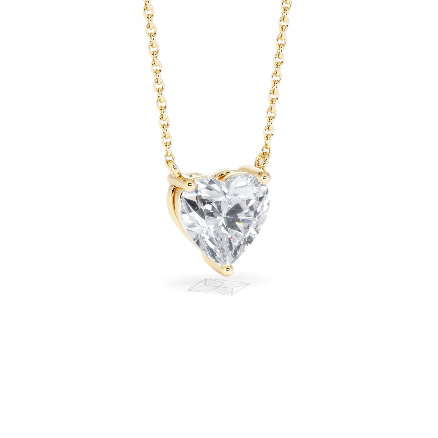 Wanderlust Floating Heart Cut Lab Diamond Solitaire Necklace 2.00ct H/SI in 9K Gold - Image 13