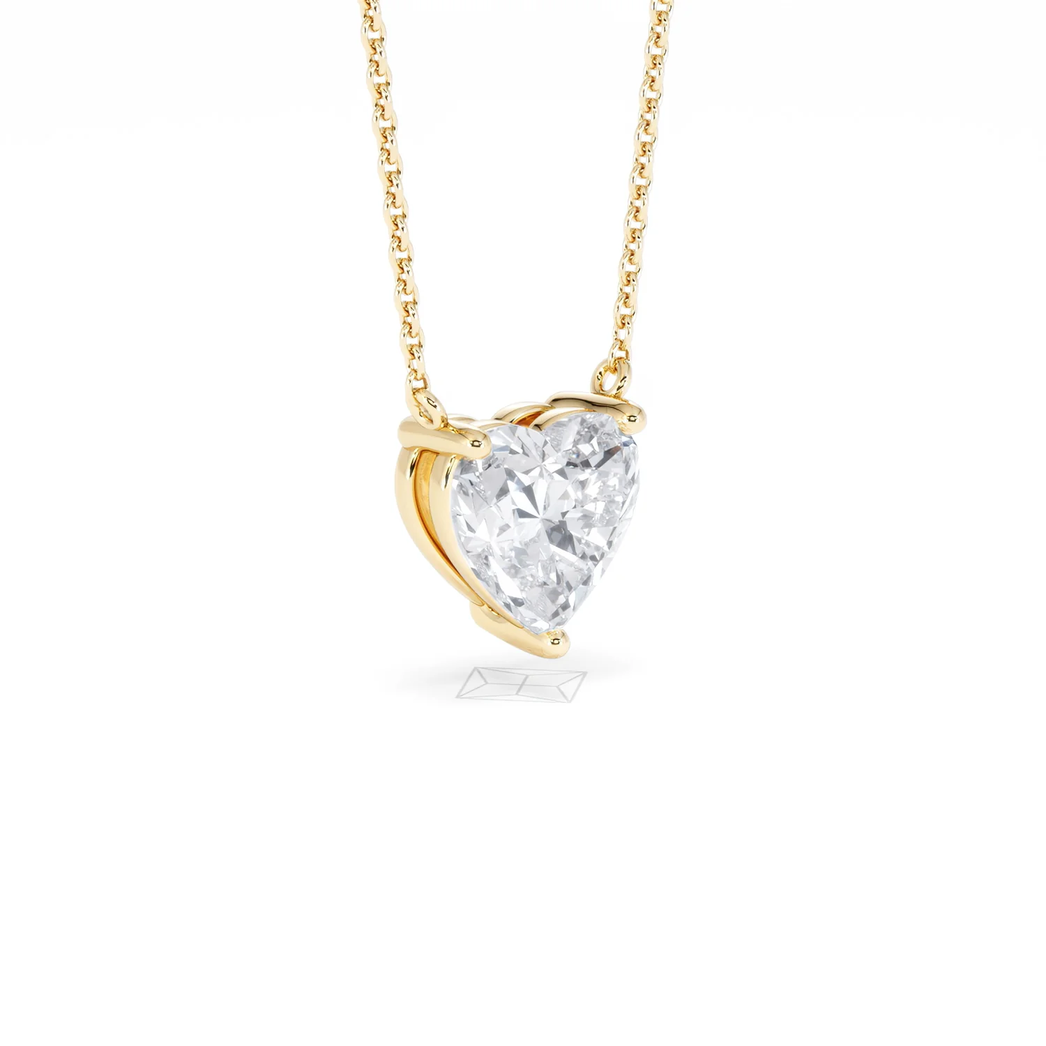 Wanderlust Floating Heart Cut Lab Diamond Solitaire Necklace 2.00ct H/SI in 9K Gold - Image 16