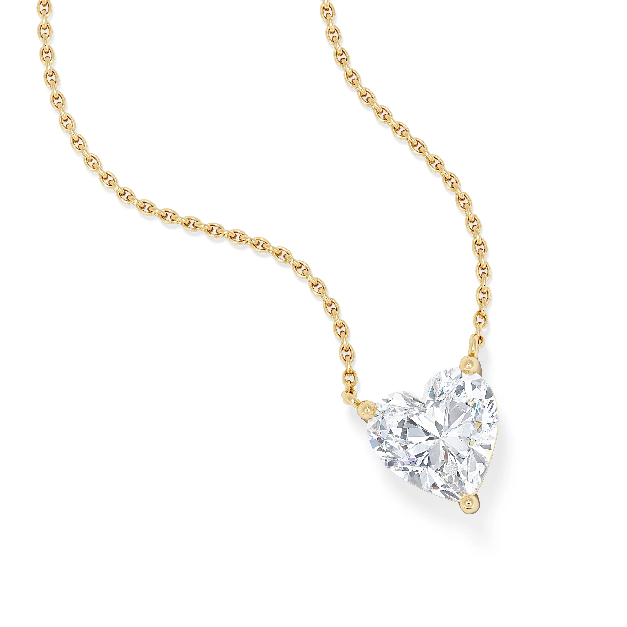 Wanderlust Floating Heart Cut Lab Diamond Solitaire Necklace 2.00ct H/SI in 9K Gold - Image 2
