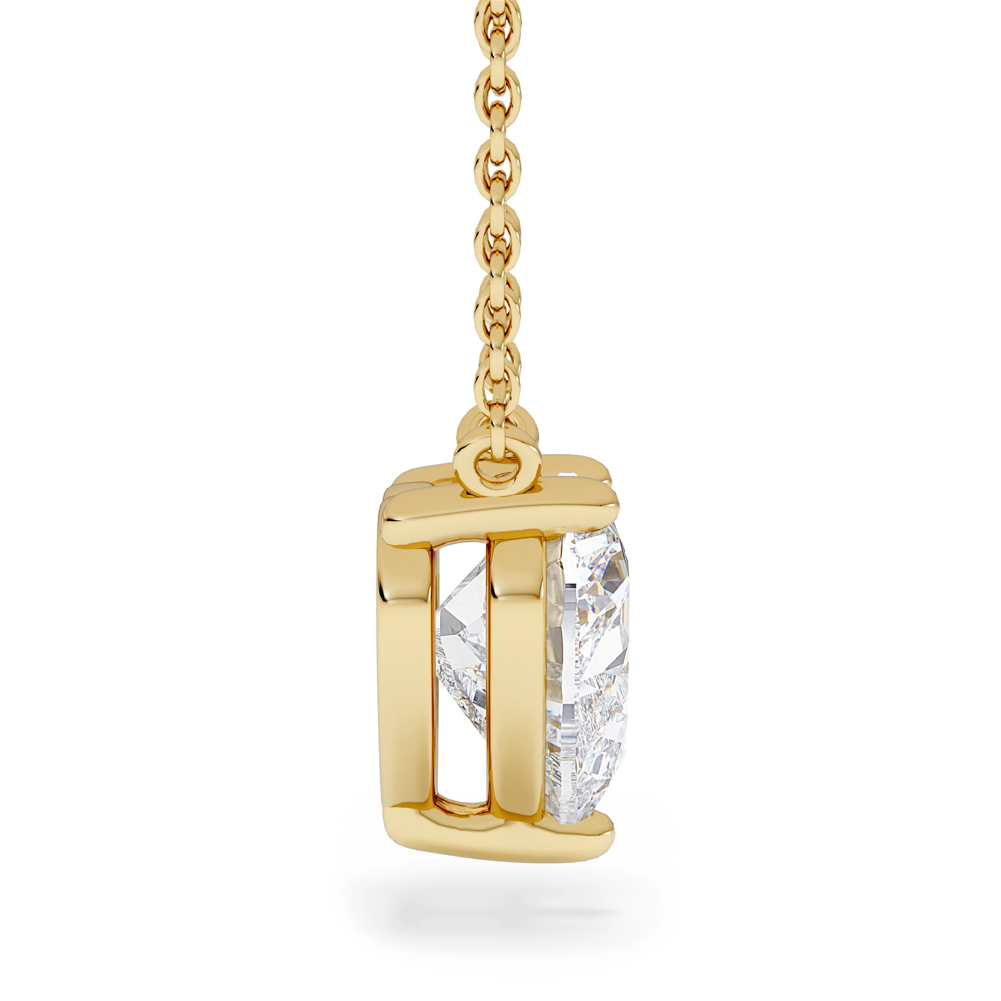 Wanderlust Floating Heart Cut Lab Diamond Solitaire Necklace 2.00ct H/SI in 9K Gold - Image 3