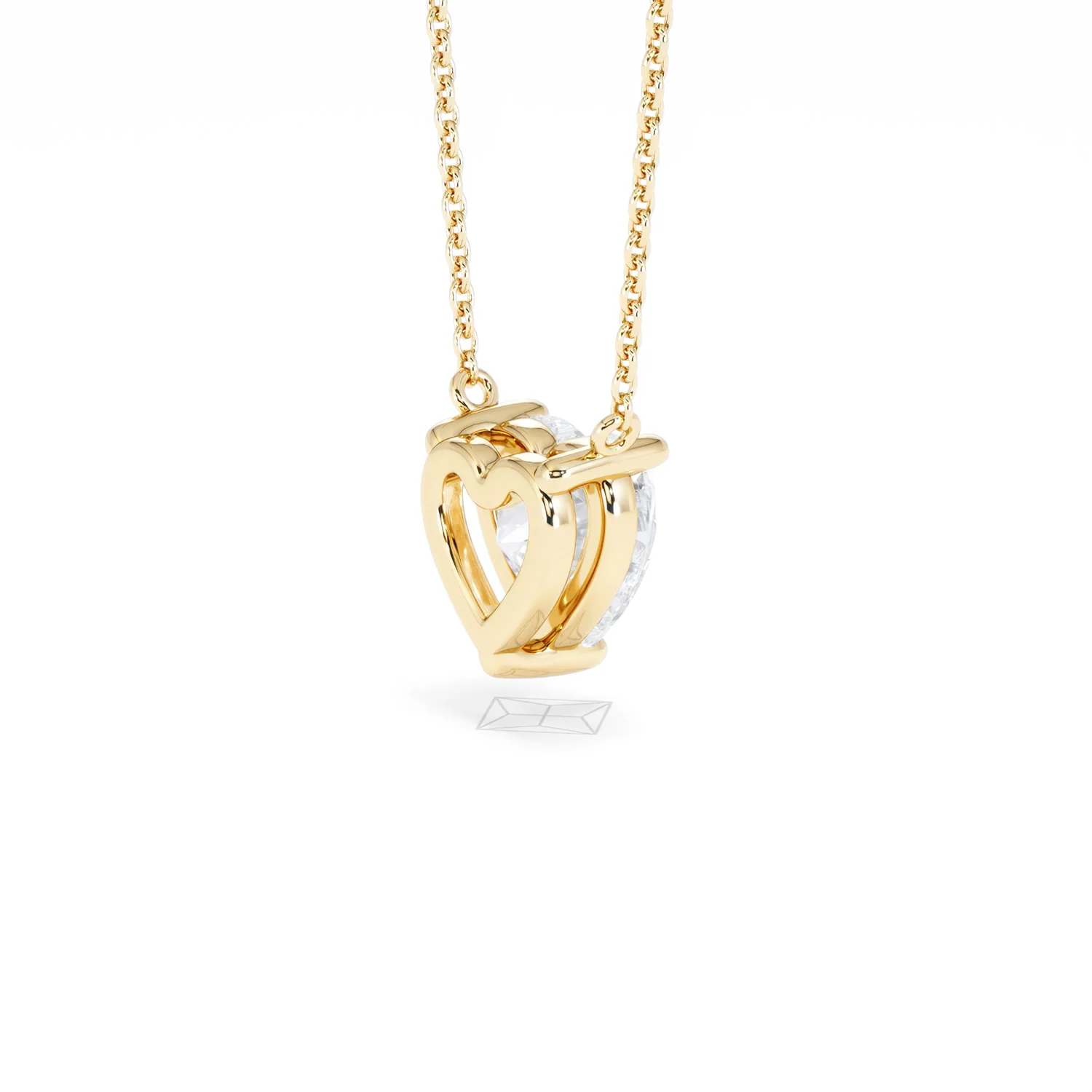 Wanderlust Floating Heart Cut Lab Diamond Solitaire Necklace 2.00ct H/SI in 9K Gold - Image 36