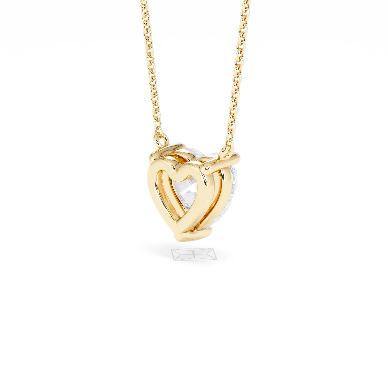 Wanderlust Floating Heart Cut Lab Diamond Solitaire Necklace 2.00ct H/SI in 9K Gold - Image 39