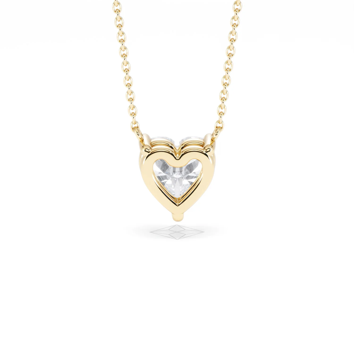 Wanderlust Floating Heart Cut Lab Diamond Solitaire Necklace 2.00ct H/SI in 9K Gold - Image 48