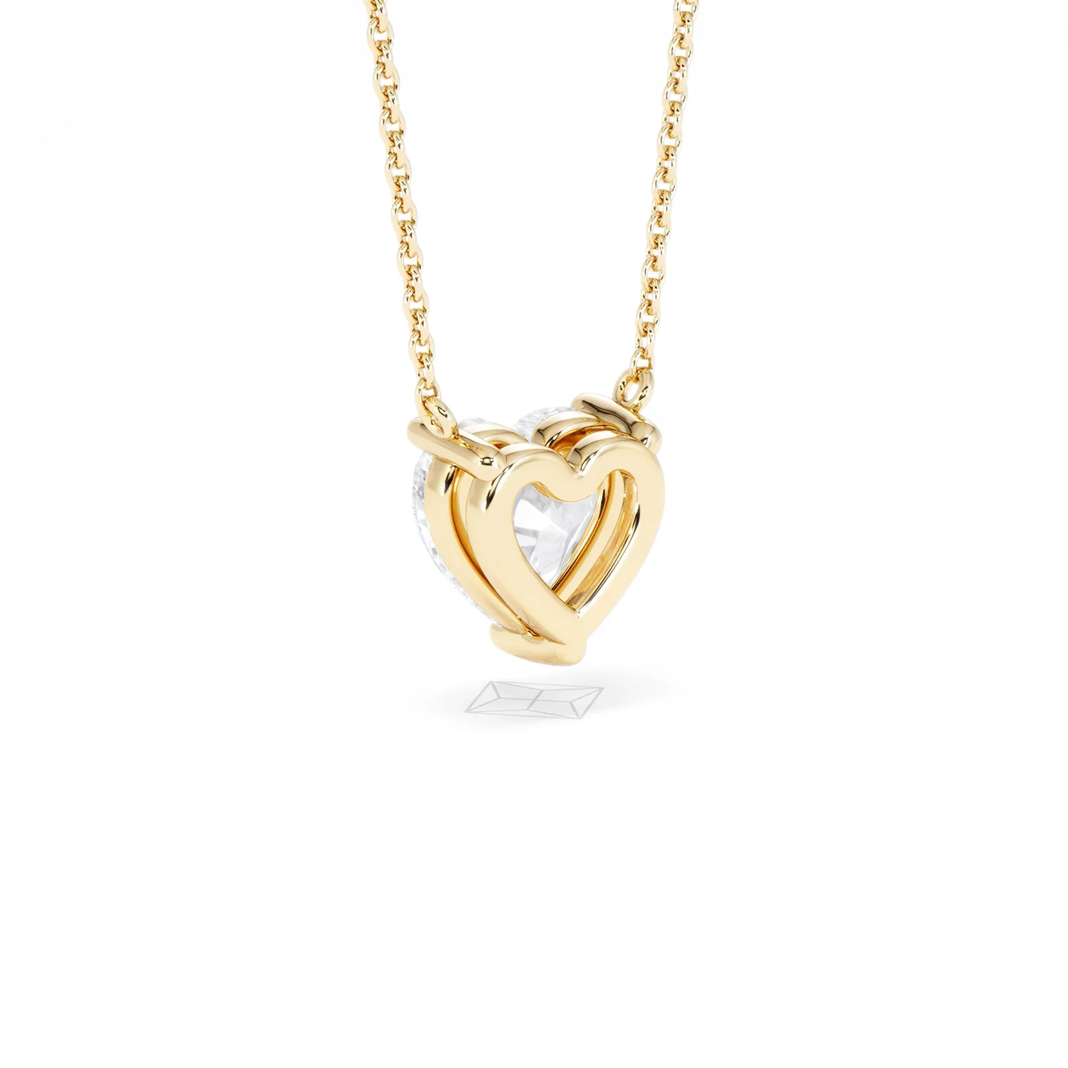 Wanderlust Floating Heart Cut Lab Diamond Solitaire Necklace 2.00ct H/SI in 9K Gold - Image 55