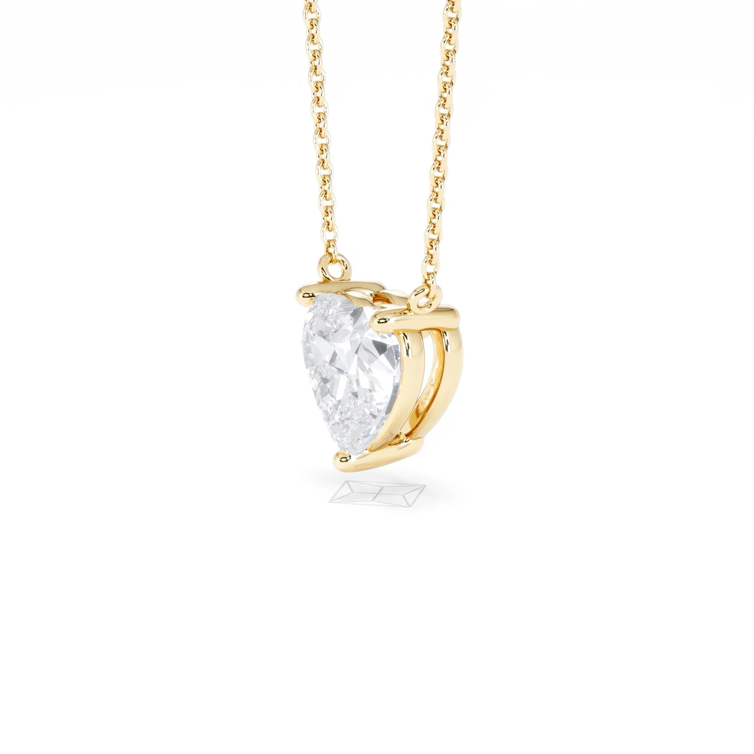 Wanderlust Floating Heart Cut Lab Diamond Solitaire Necklace 2.00ct H/SI in 9K Gold - Image 75