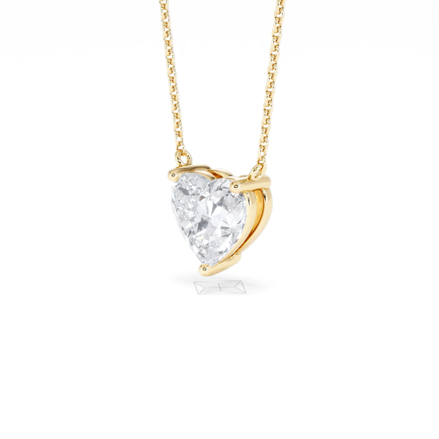 Wanderlust Floating Heart Cut Lab Diamond Solitaire Necklace 2.00ct H/SI in 9K Gold - Image 79