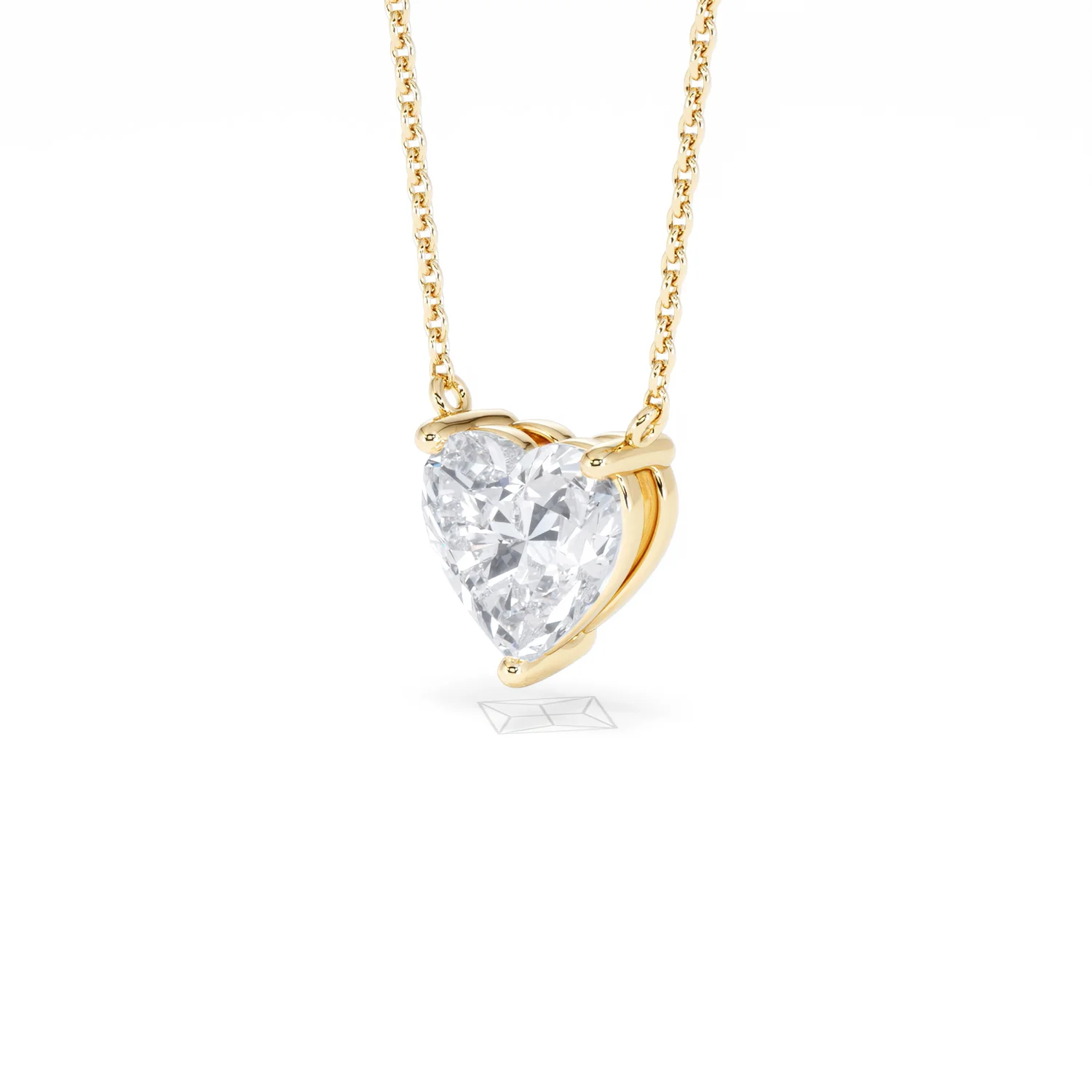Wanderlust Floating Heart Cut Lab Diamond Solitaire Necklace 2.00ct H/SI in 9K Gold - Image 80