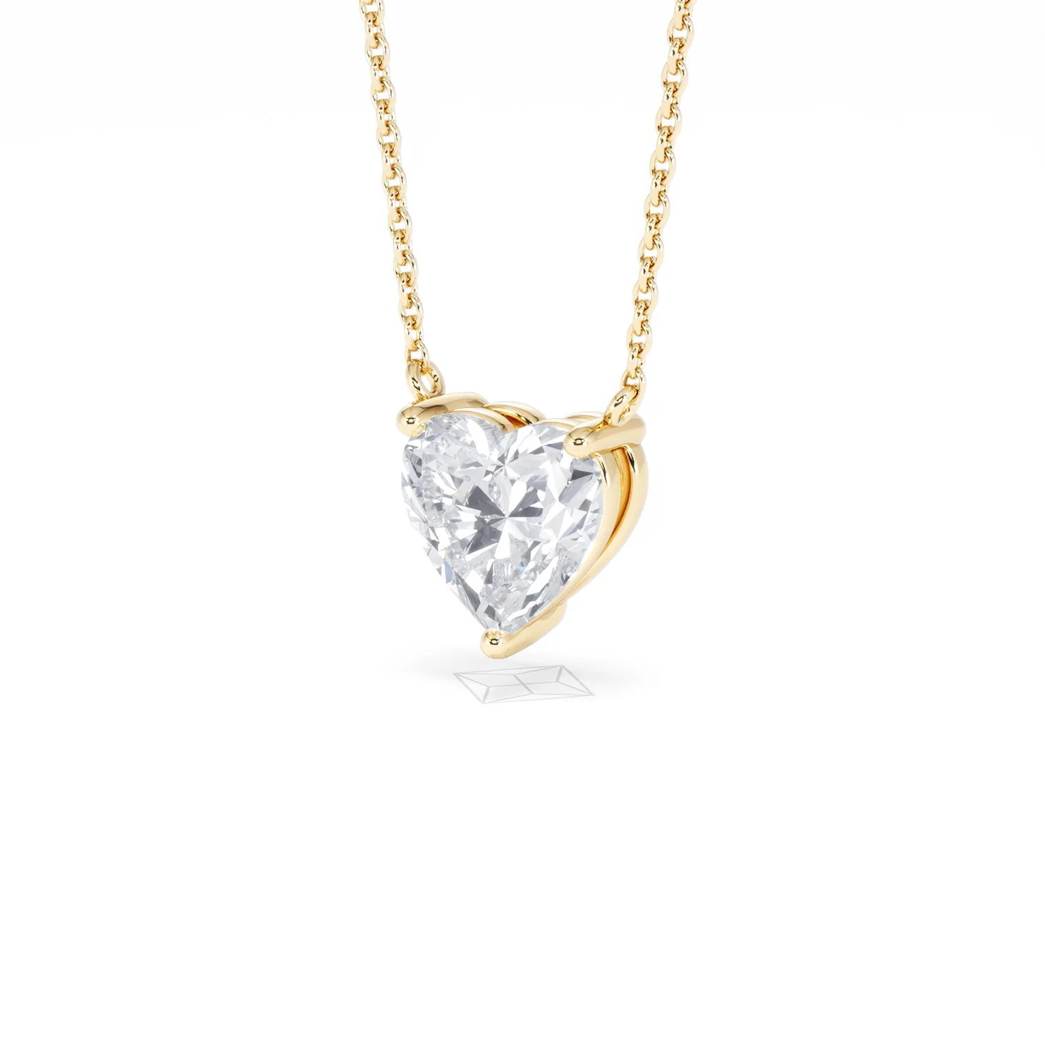 Wanderlust Floating Heart Cut Lab Diamond Solitaire Necklace 2.00ct H/SI in 9K Gold - Image 81
