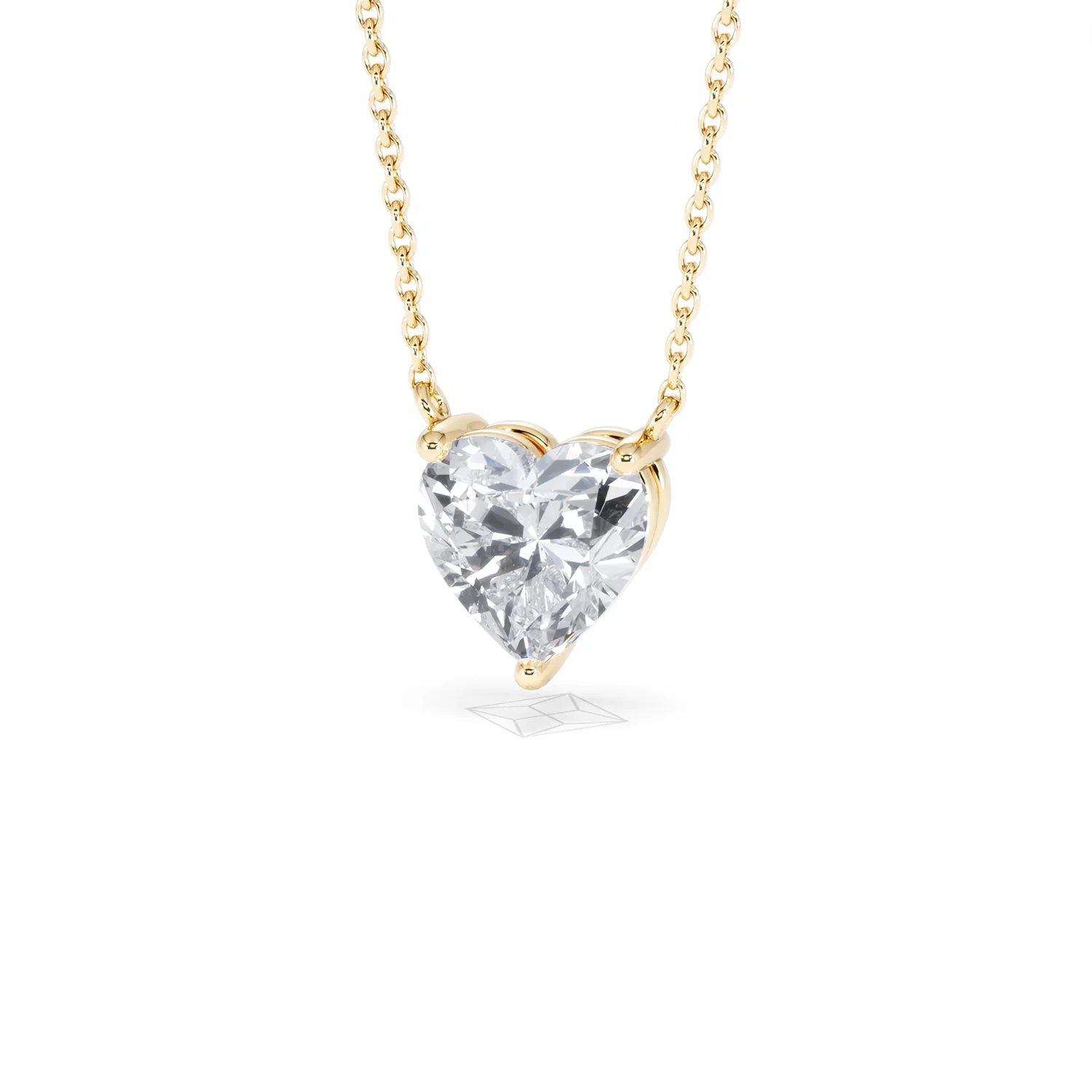Wanderlust Floating Heart Cut Lab Diamond Solitaire Necklace 2.00ct H/SI in 9K Gold - Image 84