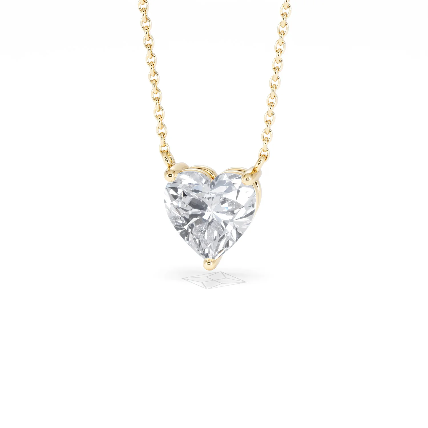 Wanderlust Floating Heart Cut Lab Diamond Solitaire Necklace 2.00ct H/SI in 9K Gold - Image 85