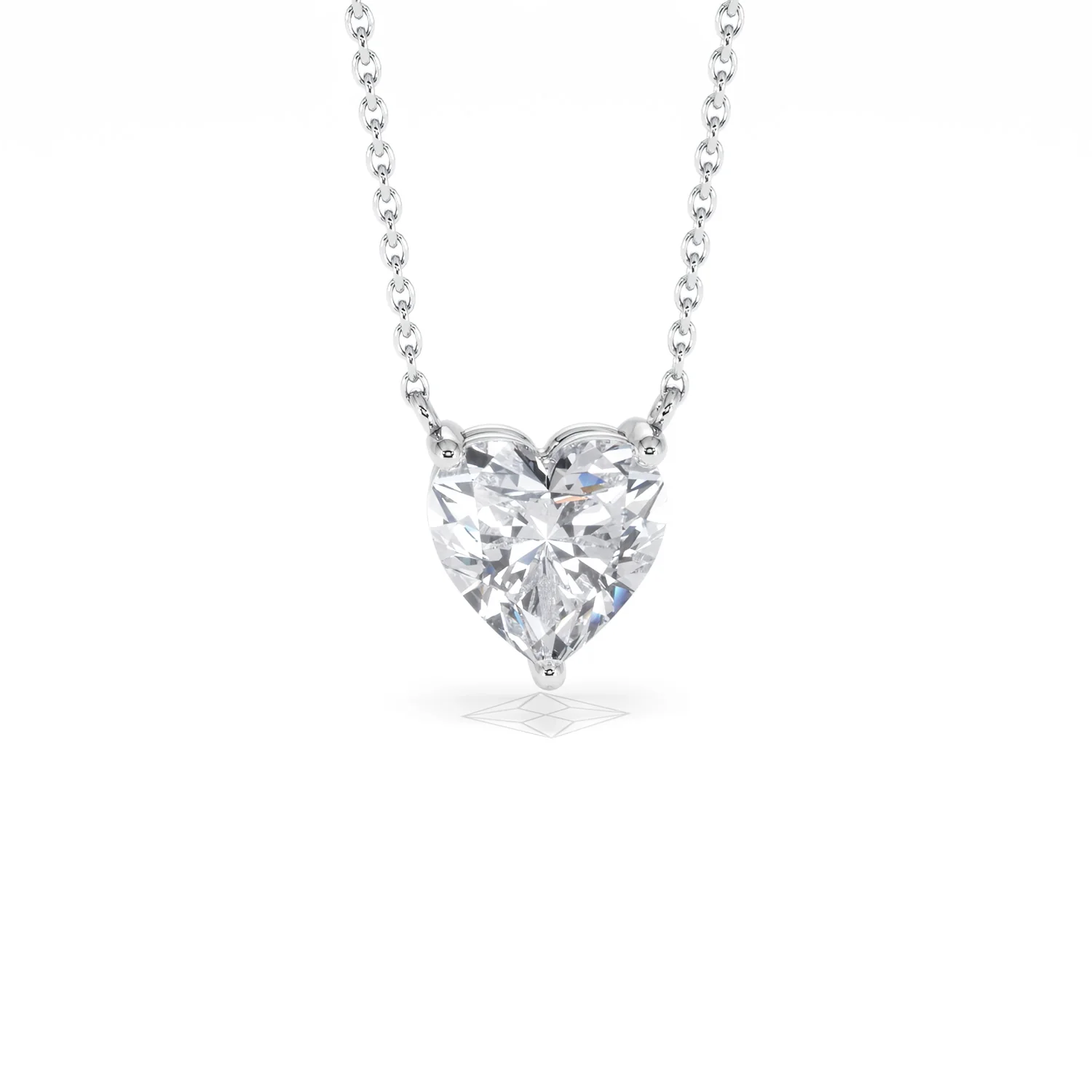 Wanderlust Floating Heart Cut Lab Diamond Solitaire Necklace 2.00ct H/SI in 9K White Gold - Image 12