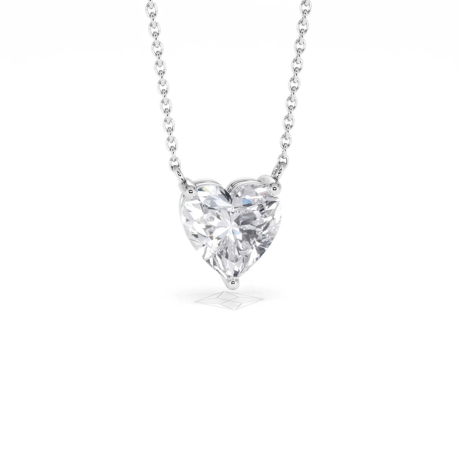 Wanderlust Floating Heart Cut Lab Diamond Solitaire Necklace 2.00ct H/SI in 9K White Gold - Image 13