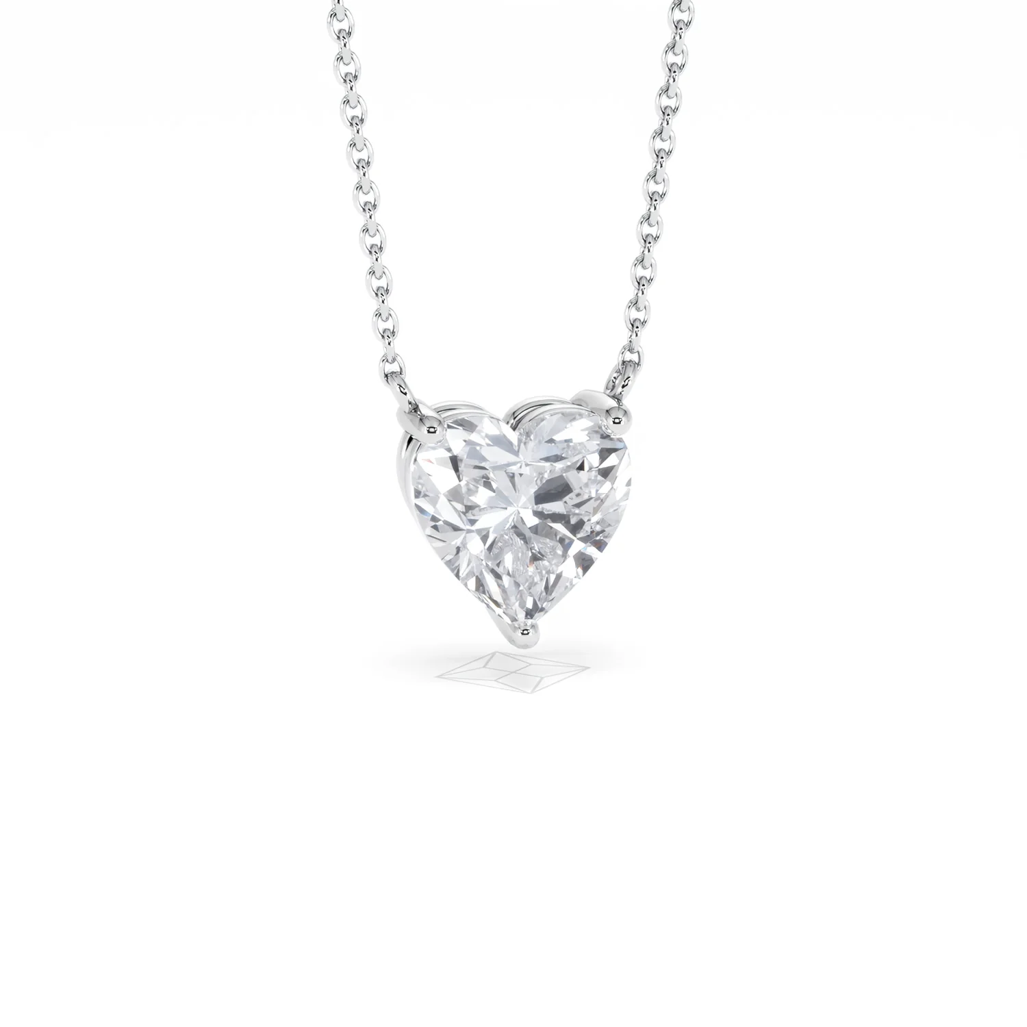 Wanderlust Floating Heart Cut Lab Diamond Solitaire Necklace 2.00ct H/SI in 9K White Gold - Image 14