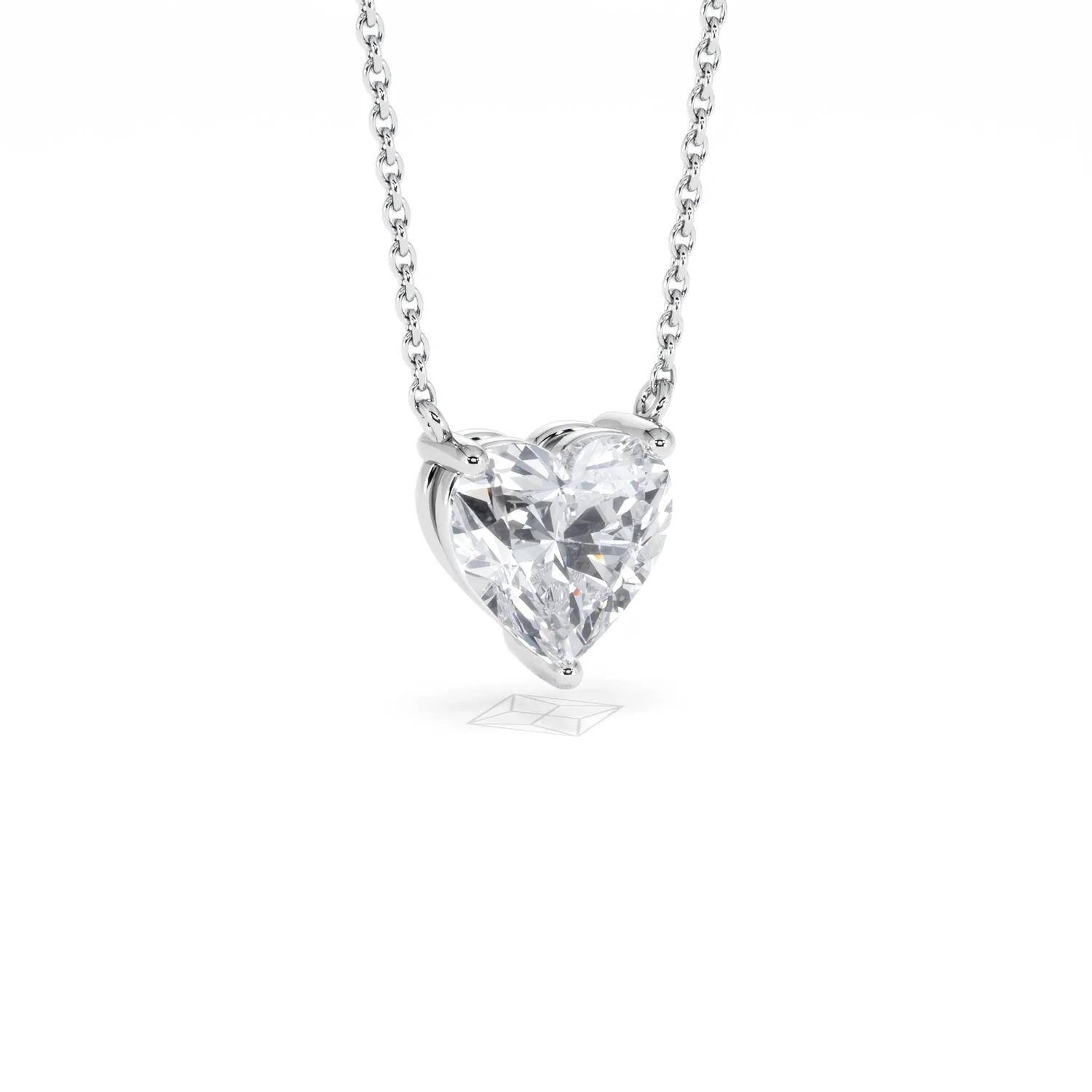 Wanderlust Floating Heart Cut Lab Diamond Solitaire Necklace 2.00ct H/SI in 9K White Gold - Image 16