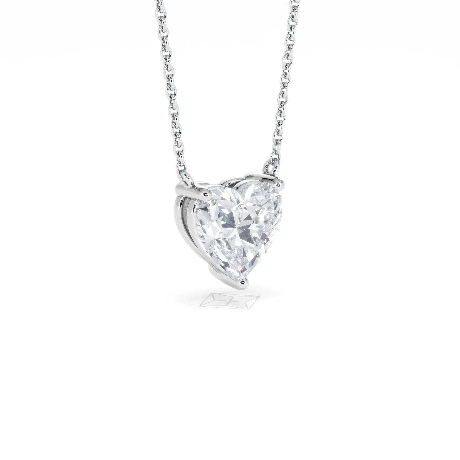 Wanderlust Floating Heart Cut Lab Diamond Solitaire Necklace 2.00ct H/SI in 9K White Gold - Image 18