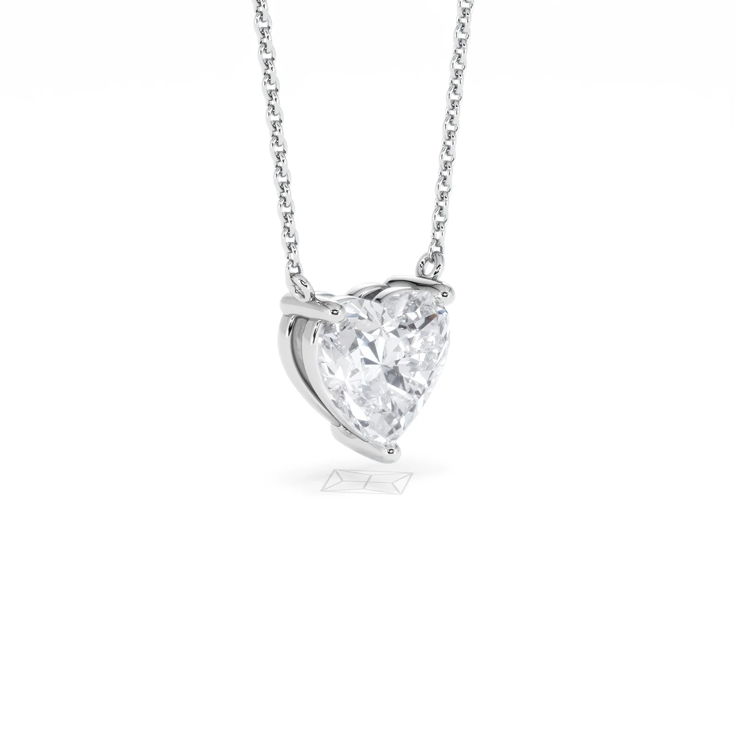 Wanderlust Floating Heart Cut Lab Diamond Solitaire Necklace 2.00ct H/SI in 9K White Gold - Image 19