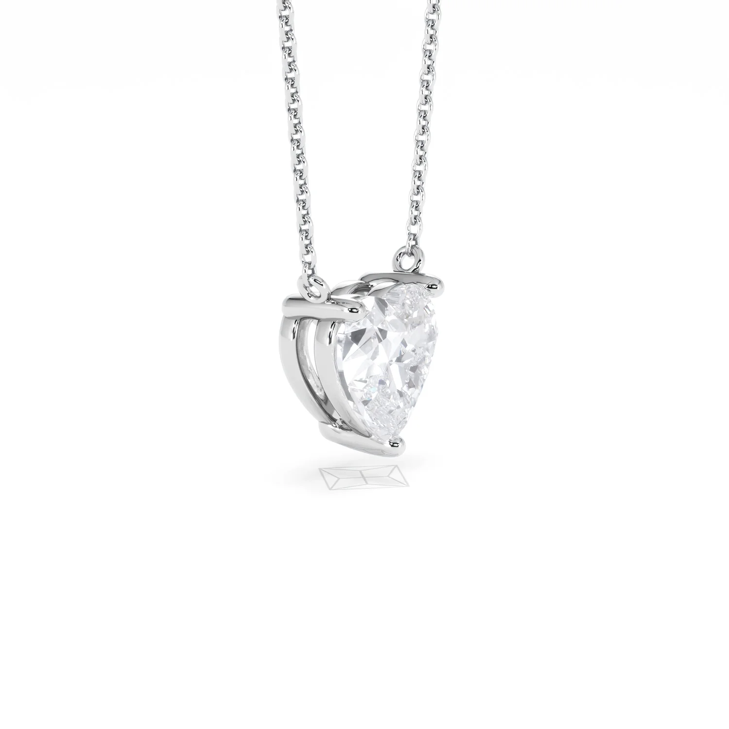 Wanderlust Floating Heart Cut Lab Diamond Solitaire Necklace 2.00ct H/SI in 9K White Gold - Image 23