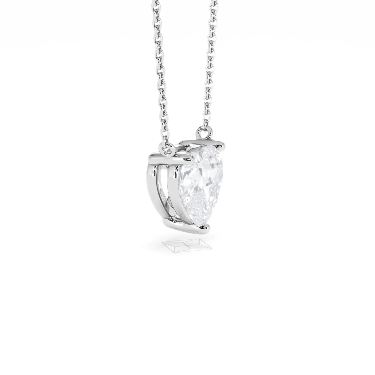 Wanderlust Floating Heart Cut Lab Diamond Solitaire Necklace 2.00ct H/SI in 9K White Gold - Image 25