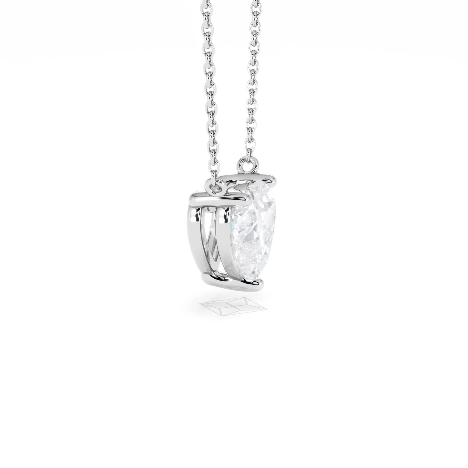 Wanderlust Floating Heart Cut Lab Diamond Solitaire Necklace 2.00ct H/SI in 9K White Gold - Image 27