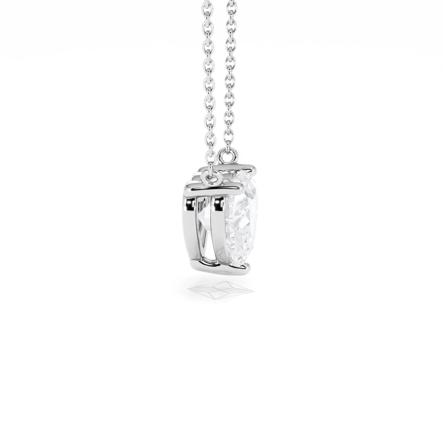 Wanderlust Floating Heart Cut Lab Diamond Solitaire Necklace 2.00ct H/SI in 9K White Gold - Image 29