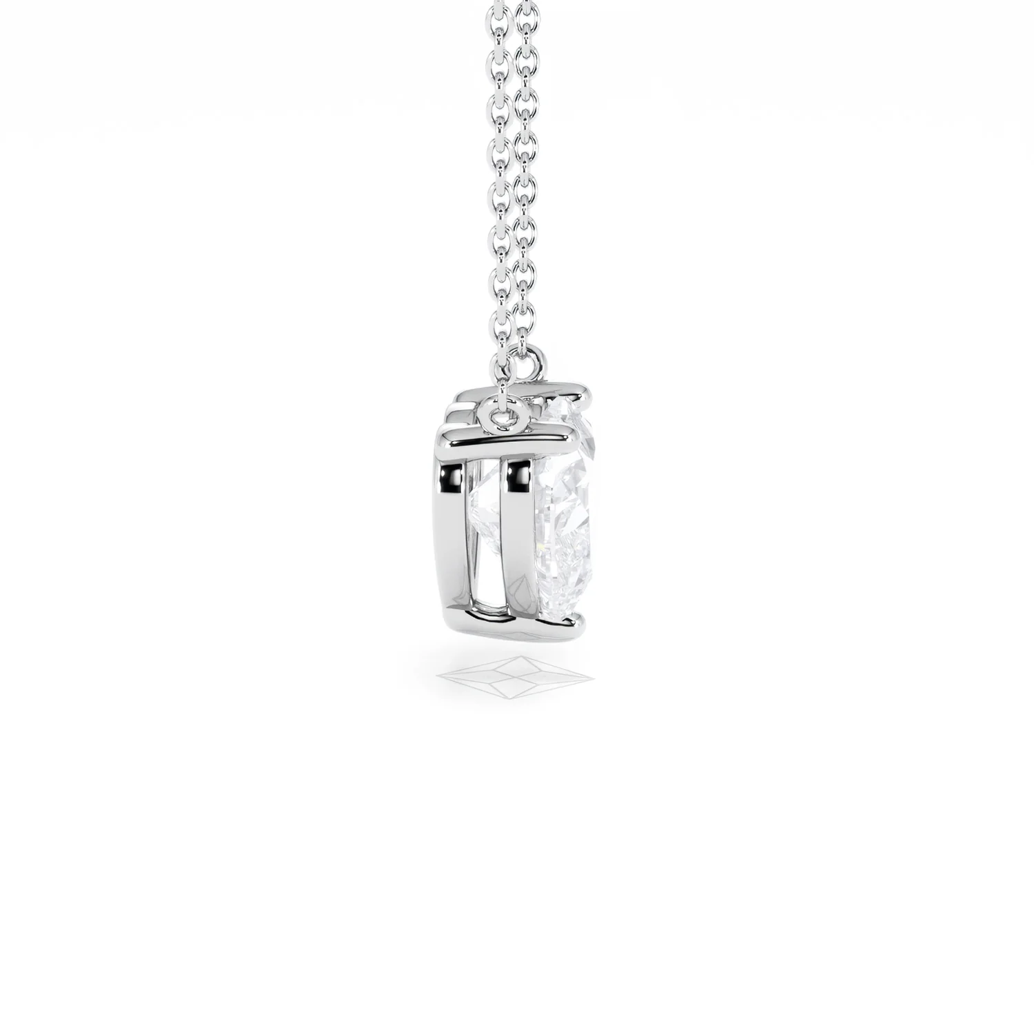 Wanderlust Floating Heart Cut Lab Diamond Solitaire Necklace 2.00ct H/SI in 9K White Gold - Image 30