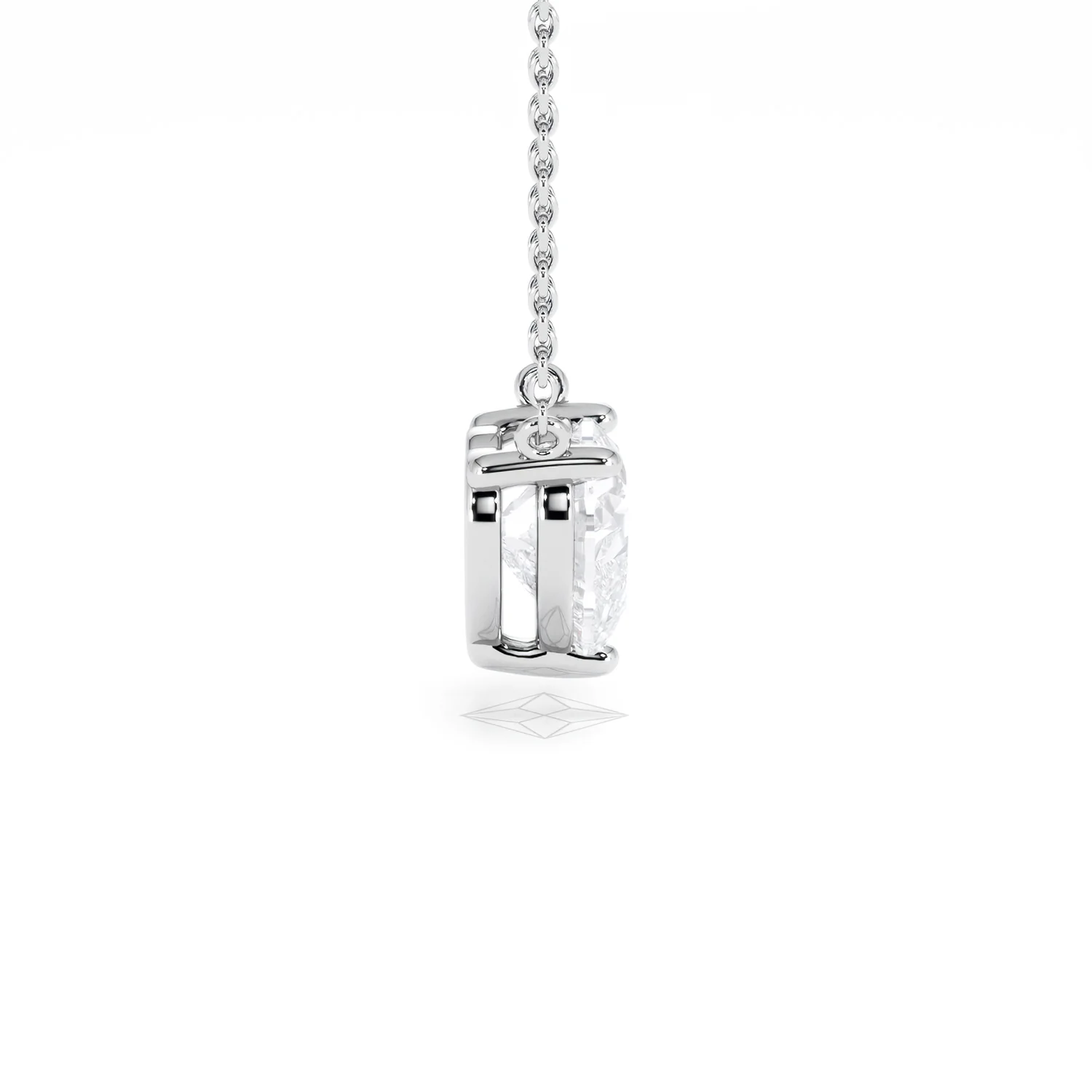 Wanderlust Floating Heart Cut Lab Diamond Solitaire Necklace 2.00ct H/SI in 9K White Gold - Image 31