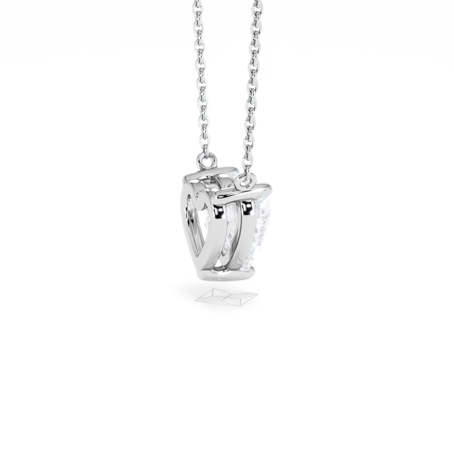 Wanderlust Floating Heart Cut Lab Diamond Solitaire Necklace 2.00ct H/SI in 9K White Gold - Image 36
