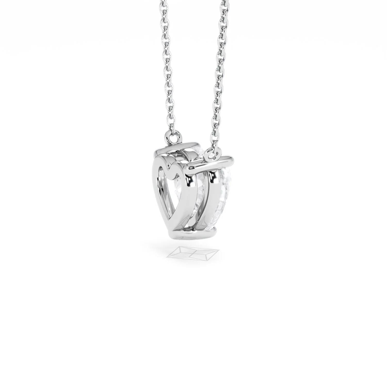 Wanderlust Floating Heart Cut Lab Diamond Solitaire Necklace 2.00ct H/SI in 9K White Gold - Image 37